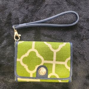 Spartina 449 Green and Blue Wristlet Wallet